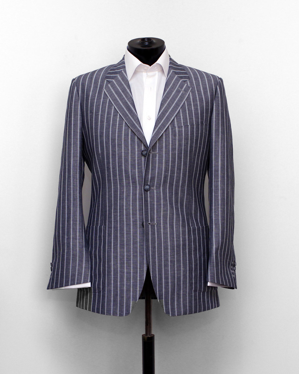 Grey pinstripe suit jacket