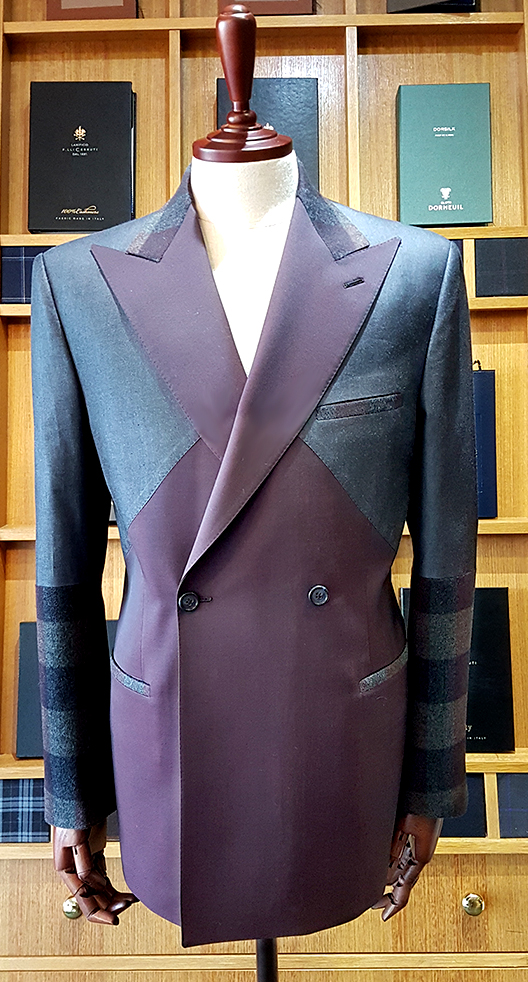 Patchwork double-breasted jacket