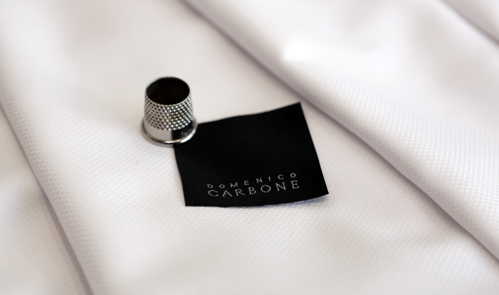 Fine white shirting cloth with a Domenico Carbone label